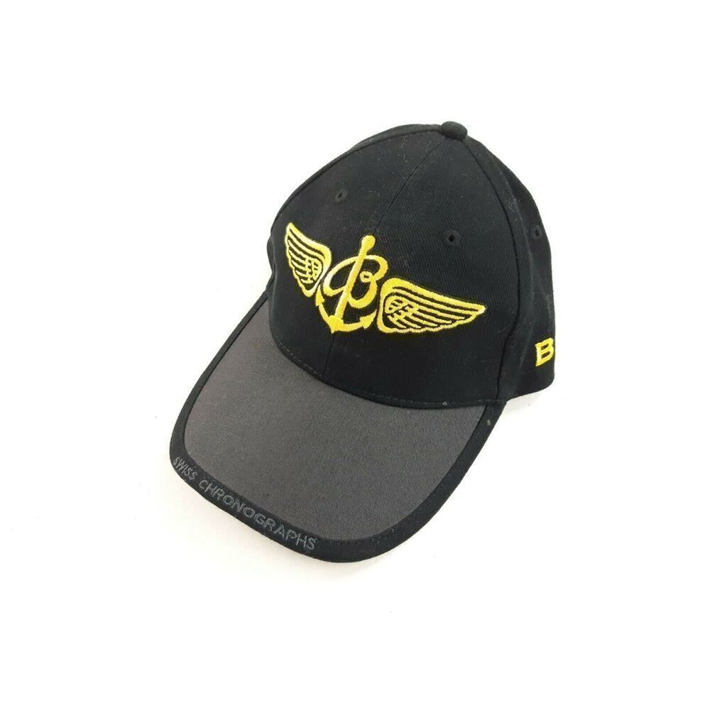 Breitling Adjustable Black Baseball Hat Cap‎ Black & Yellow